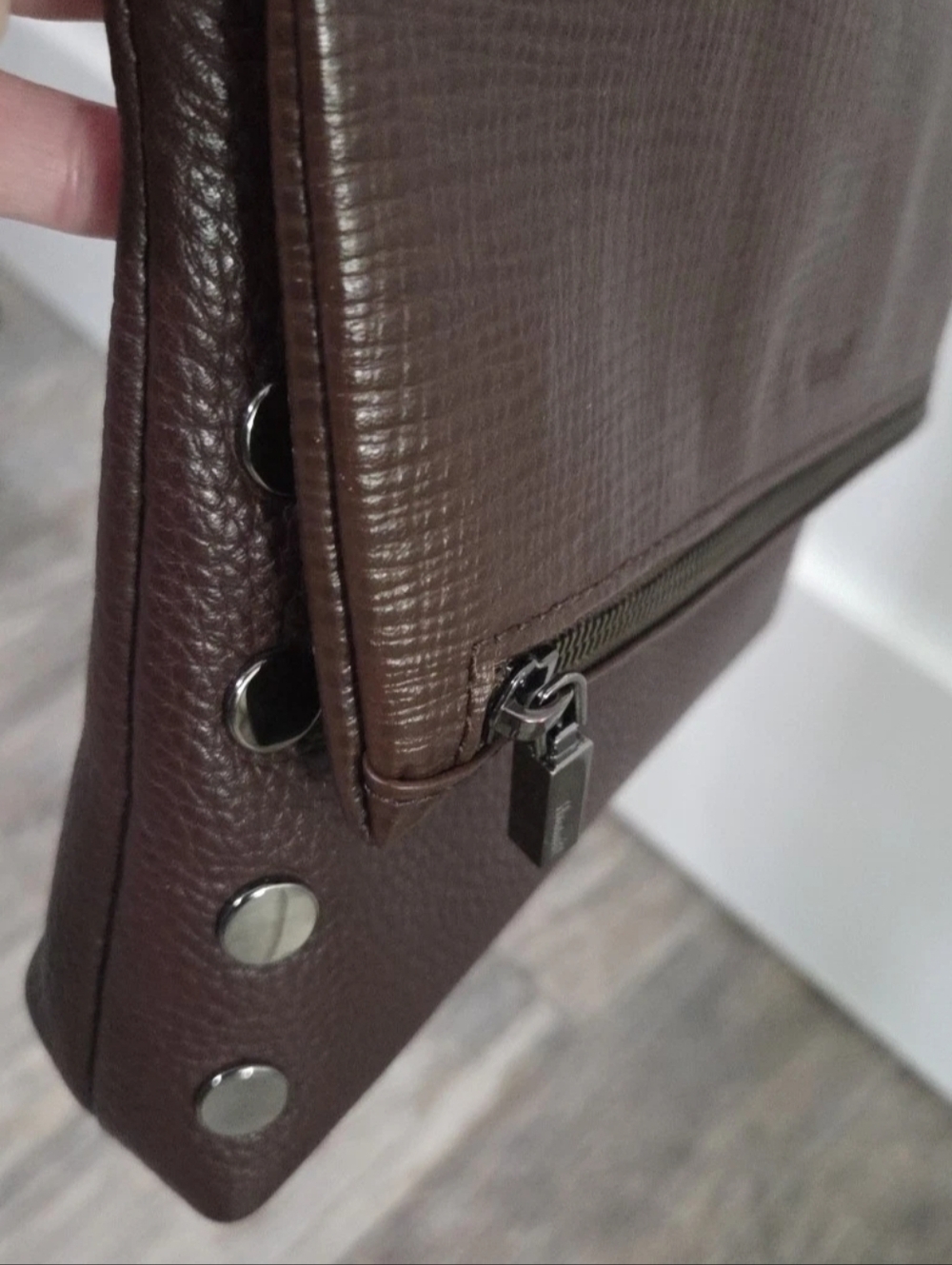 Hammitt Brown Leather VIP Medium Crossbody with Gunmetal Stud Accents - Picture 2 of 13